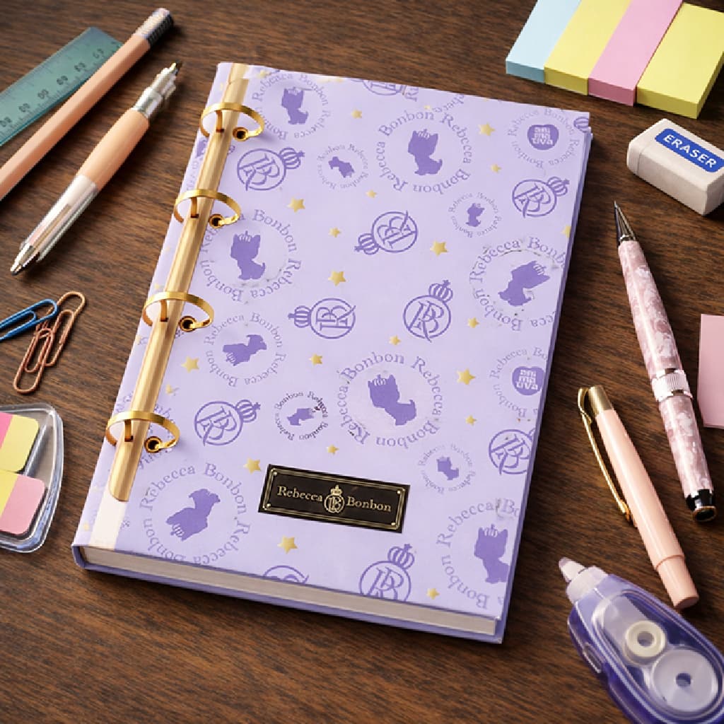 Caderno Argolado Rebecca Bonbon 160 Folhas Estampadas Tema Sortido Escolar Organização Escritório