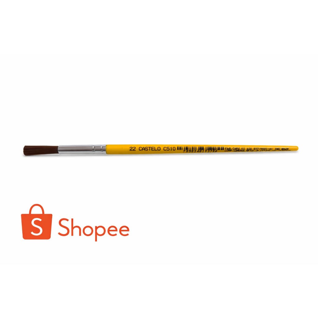 Pincel Castelo C510 Nº 22 | Ideal para Pintura Artística, Artesanato  e Escolar | Envio Imediato