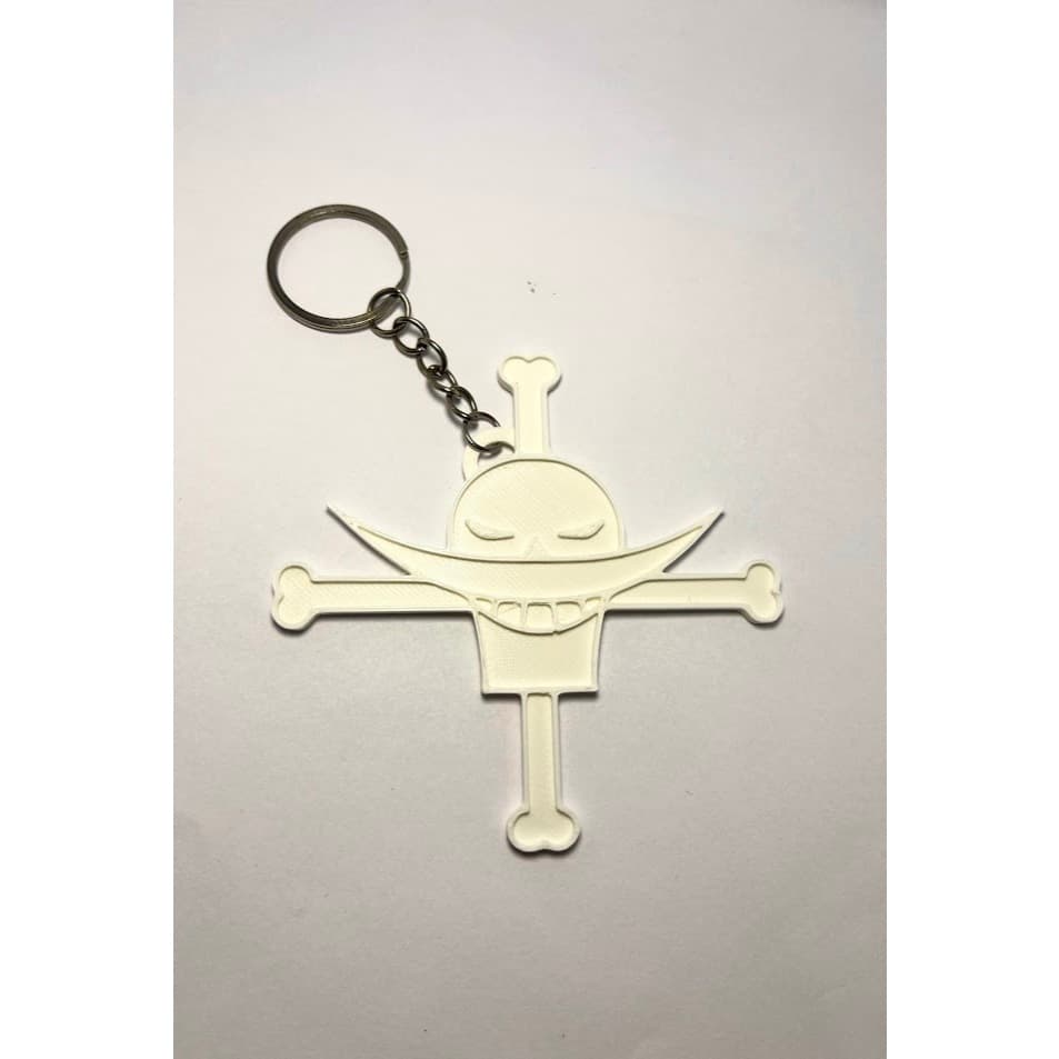 Chaveiro One Piece Barba Branca Bigode Branco Estilo Anime Acessório Geek 8cm
