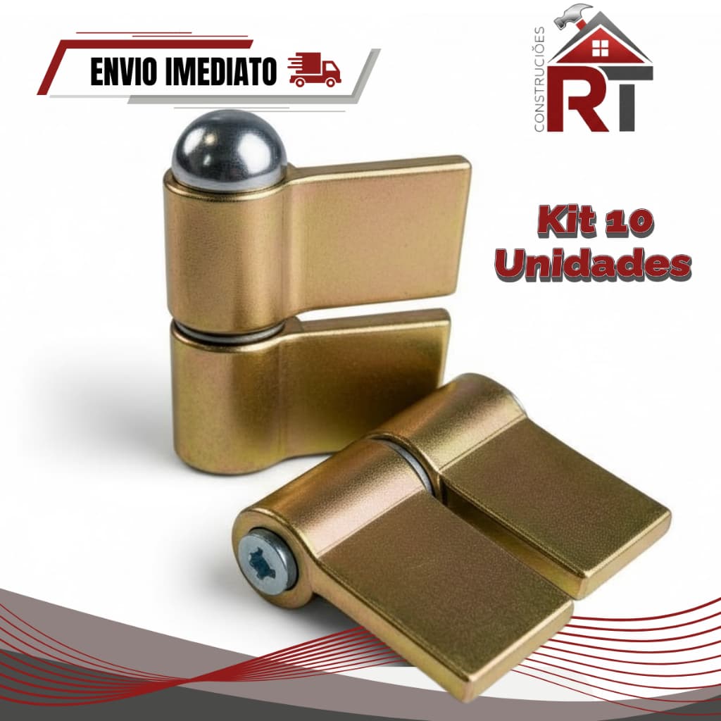Kit 10 Unidades Dobradiça Gonzo Número 2 Com Aba 1 Polegada