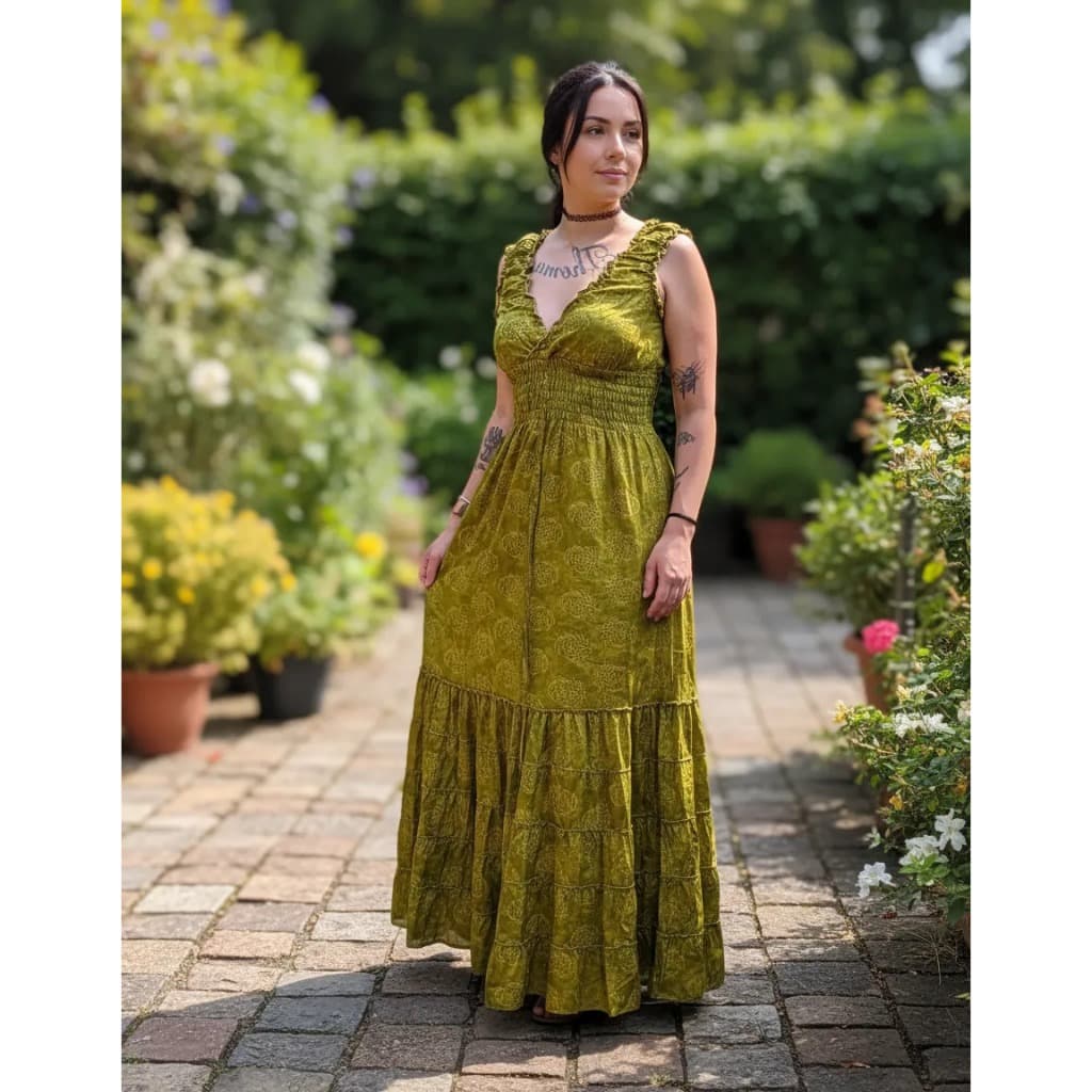 Vestido Indiano Feminino Longo seda BOHO