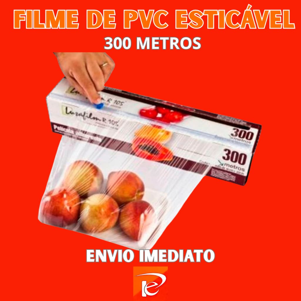 300 metros Filme de PVC Esticável com Serrilha 28cm de Largura