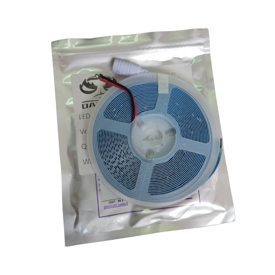 Fita LED Branco Quente DASHEN Sem Silicone 5 METROS 240 Leds 10W Com Fonte - Flexível e Econômica