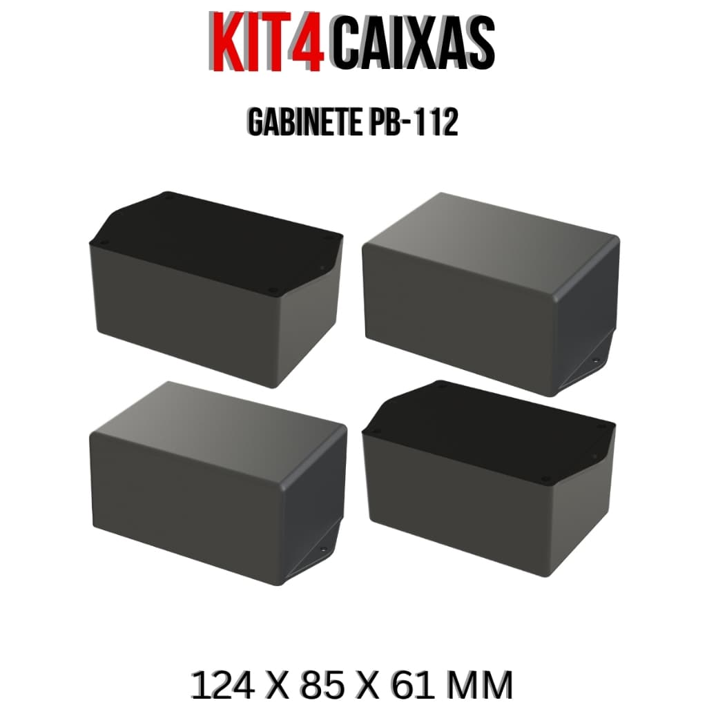 Kit 4 Caixas Plásticas Gabinete Pb-112 Componentes Eletrônicos Circuito 5003-K4