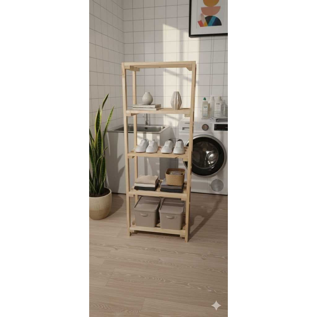 Estante Multiuso de Madeira 5 Prateleiras para Vasos e Decoração