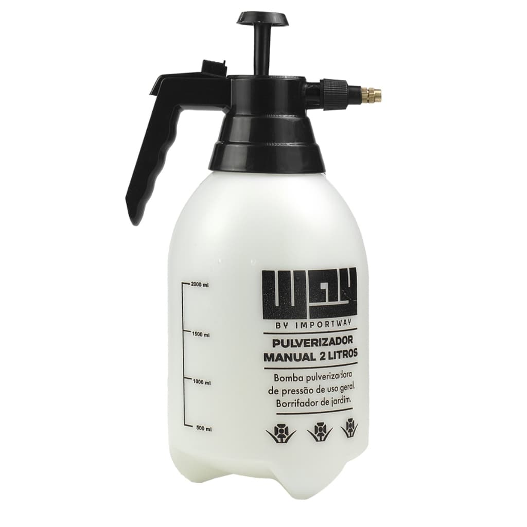 Pulverizador Manual Alta Pressão 2L Bico Metal Ajustável 2,84 Bar Jardim Limpeza
