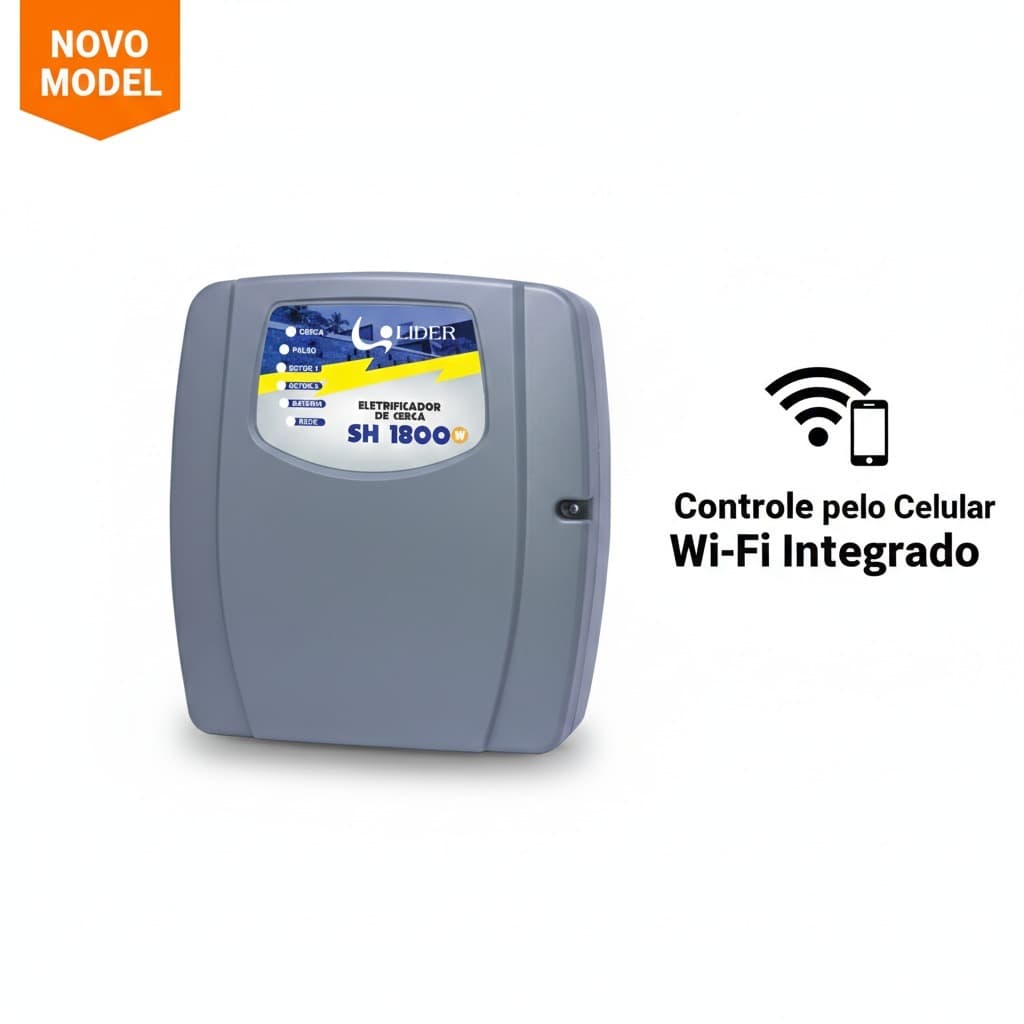 Eletrificador de Cerca Lider SH1800W: Segurança Inteligente com Wi-Fi