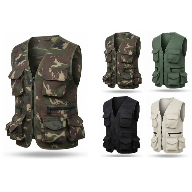Colete Multi Bolsos Regulavel Camping Caminhada Treking Caca