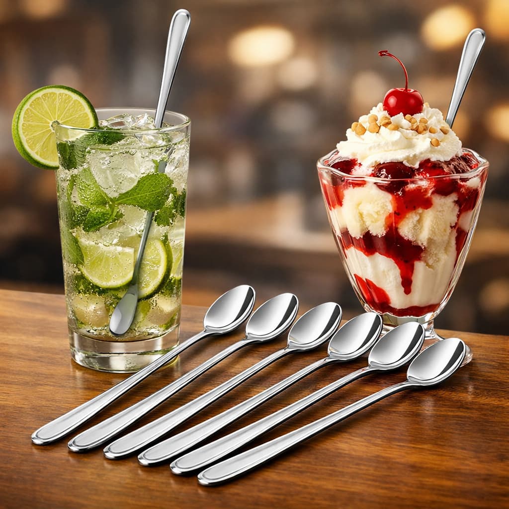 Colher Para Suco Drinks Sundae Em Inox Simonaggio
