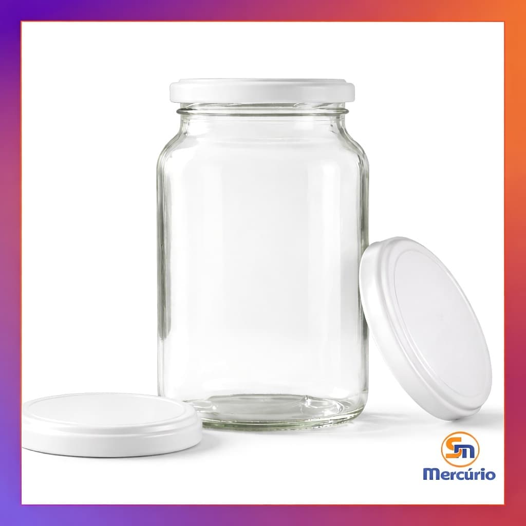Kit 15 Potes de Vidro Nadir Figueiredo Para Conservas 600ml  Tampas Metálicas e Lacres