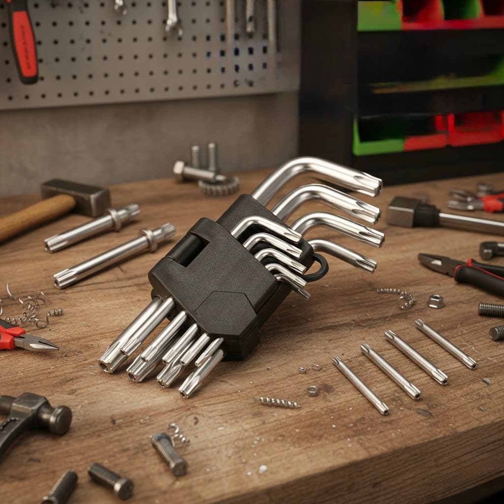 Jogo de Chave Torx 9 peças Curto Aço Cromo Vanadium