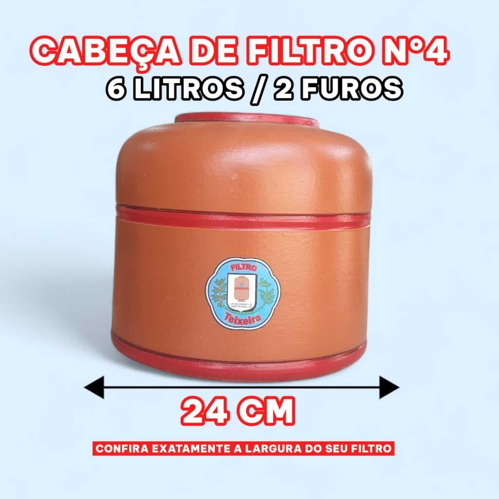 Parte superior Filtro de Água de Barro 6 litros