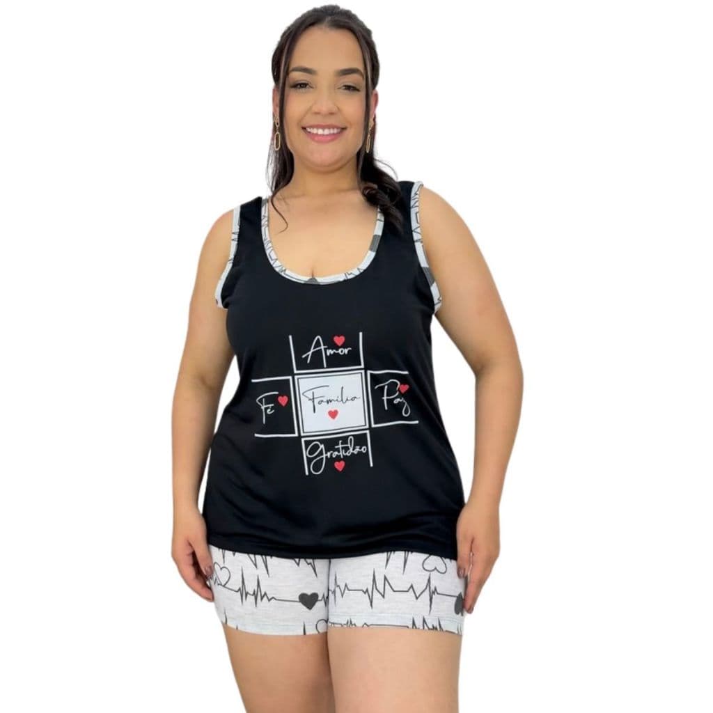 Baby Doll Alcinha Short Plus Size Estampado Confortável Verão Dormir Feminino