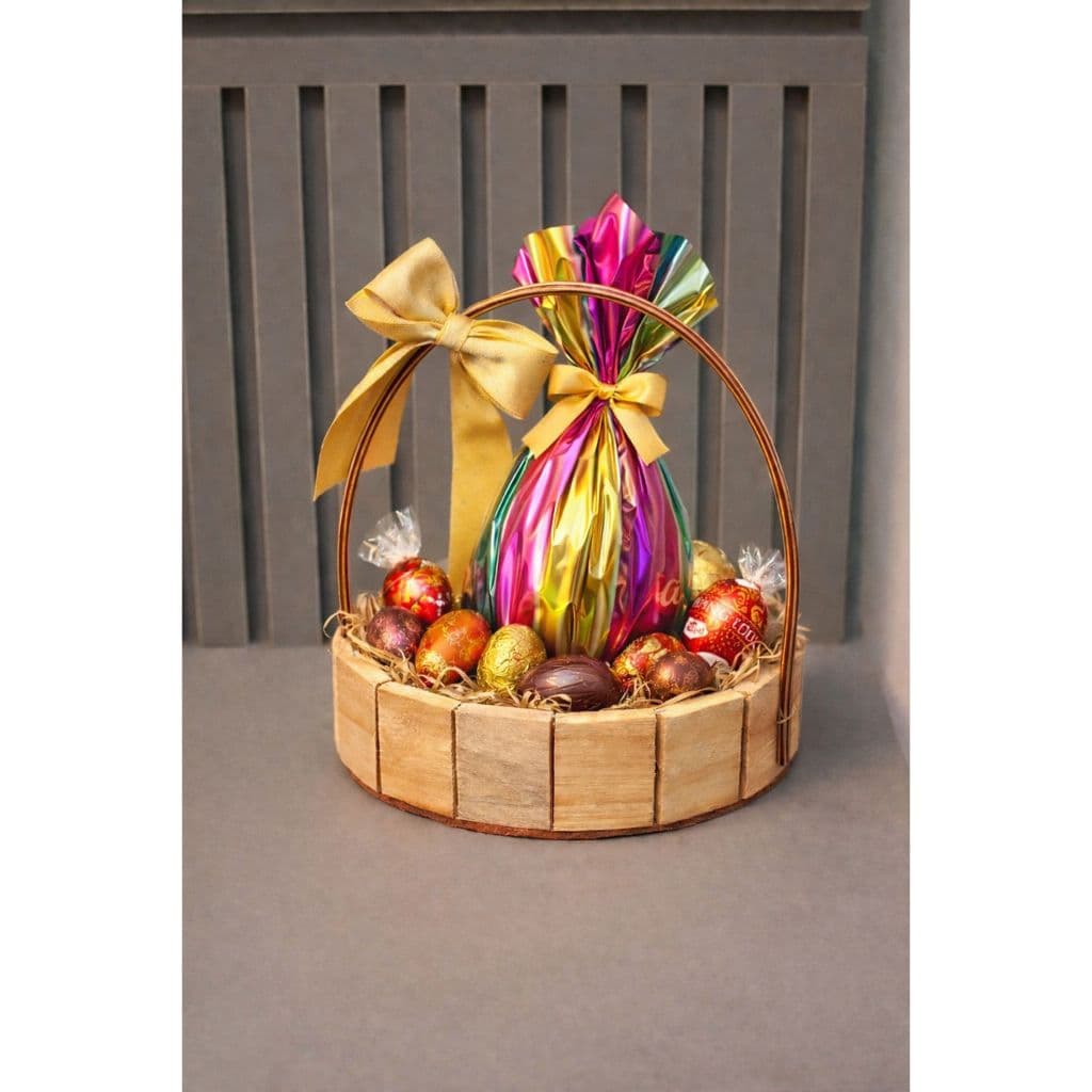 Kit 20 Cesta Redonda De Madeira Pinus Cestas Presente Chocolates 13cm