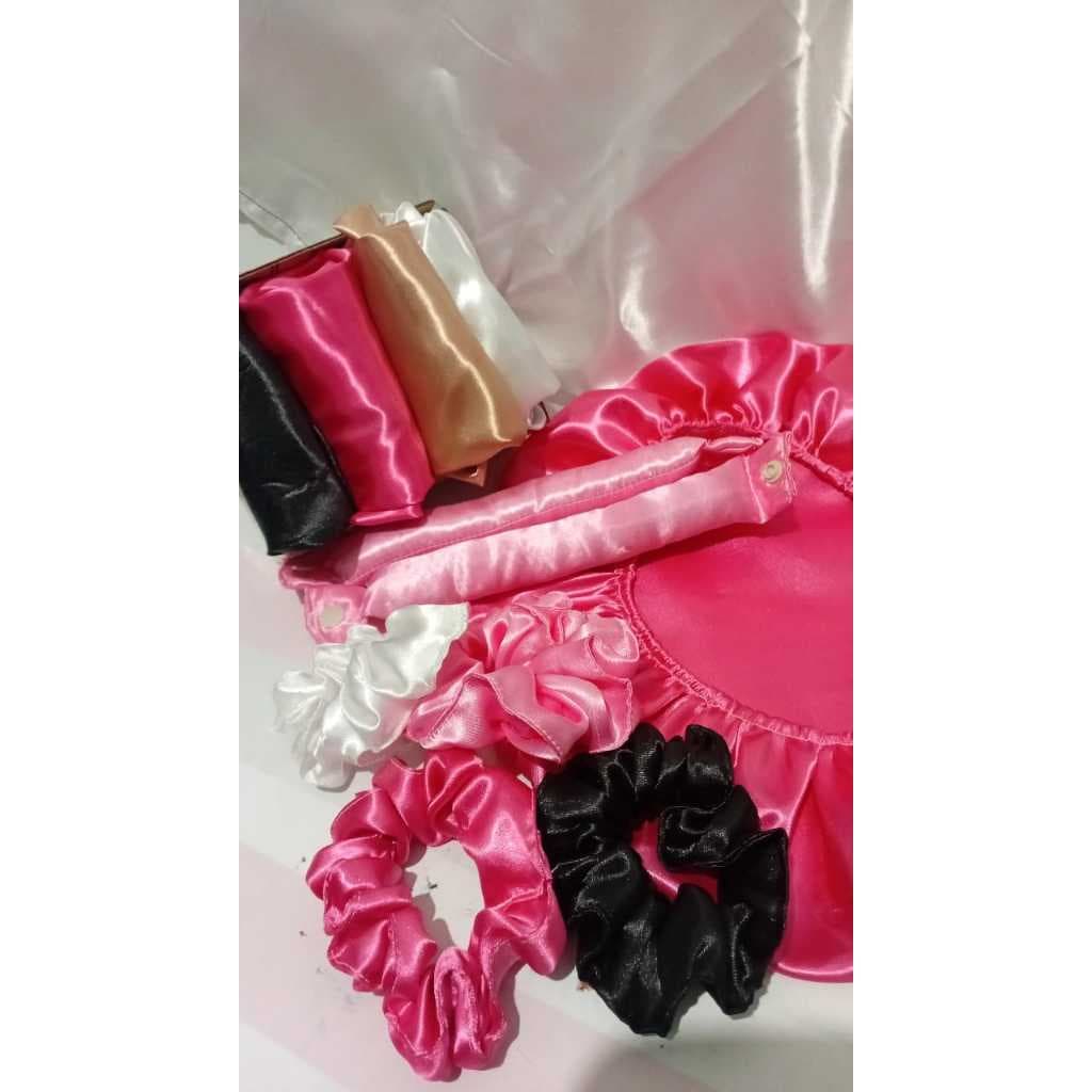 PREÇO PROMOCIONAL - Kit 1 touca de cetim + 2 mini modeladores + 1 xuxinha / AntiFrizz