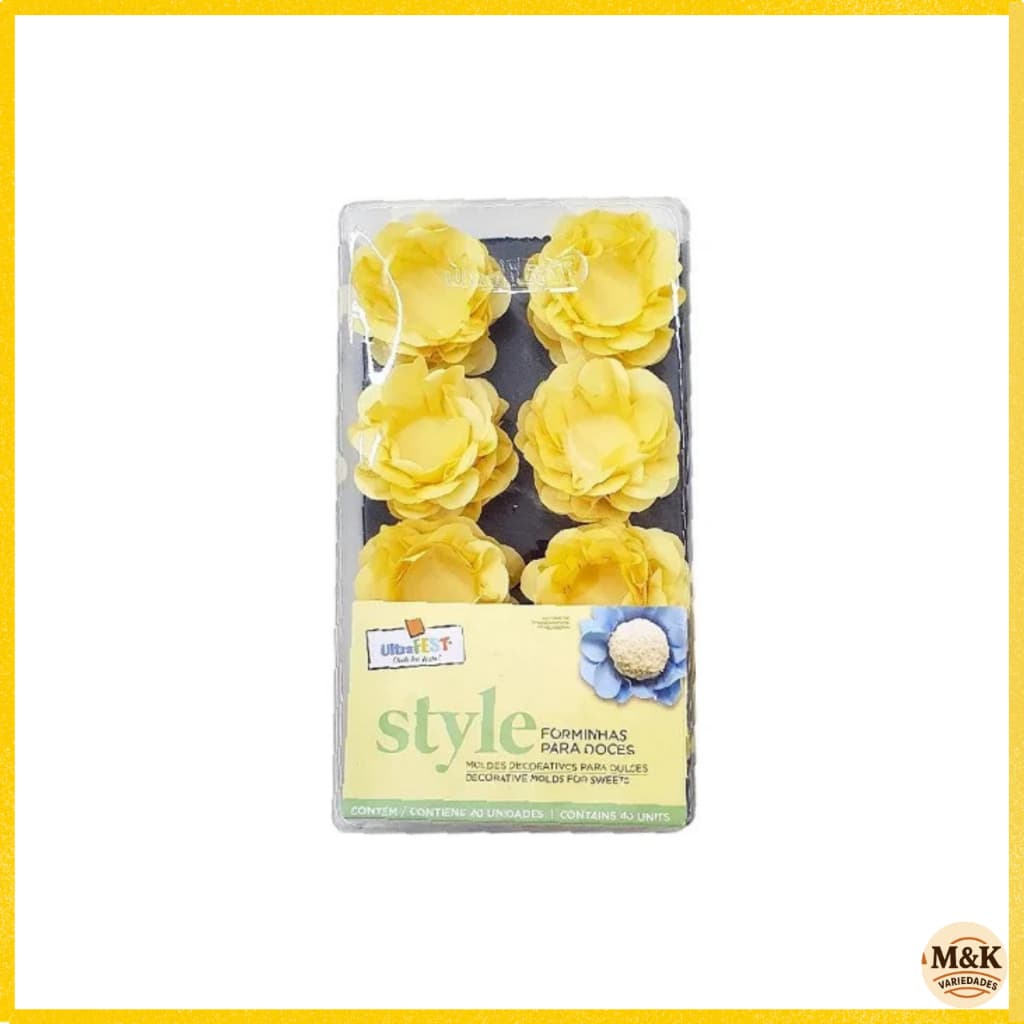 Kit 40 Forminha para Doces Finos Formato Flor Casamento/Aniversário/Batizado Diversas Cores