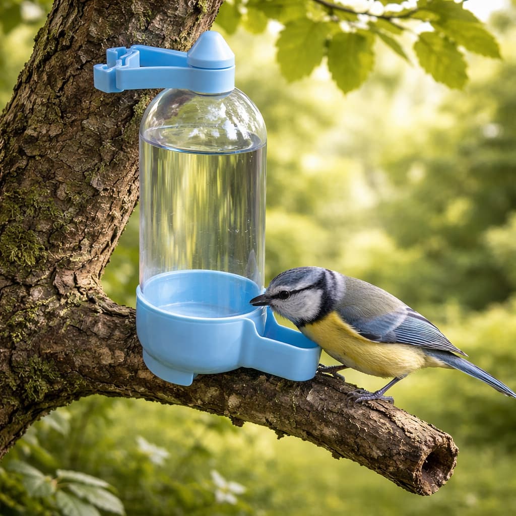 Kit C/ 2Bebedouro Médio Automático para Pássaros de Gaiola 115ml