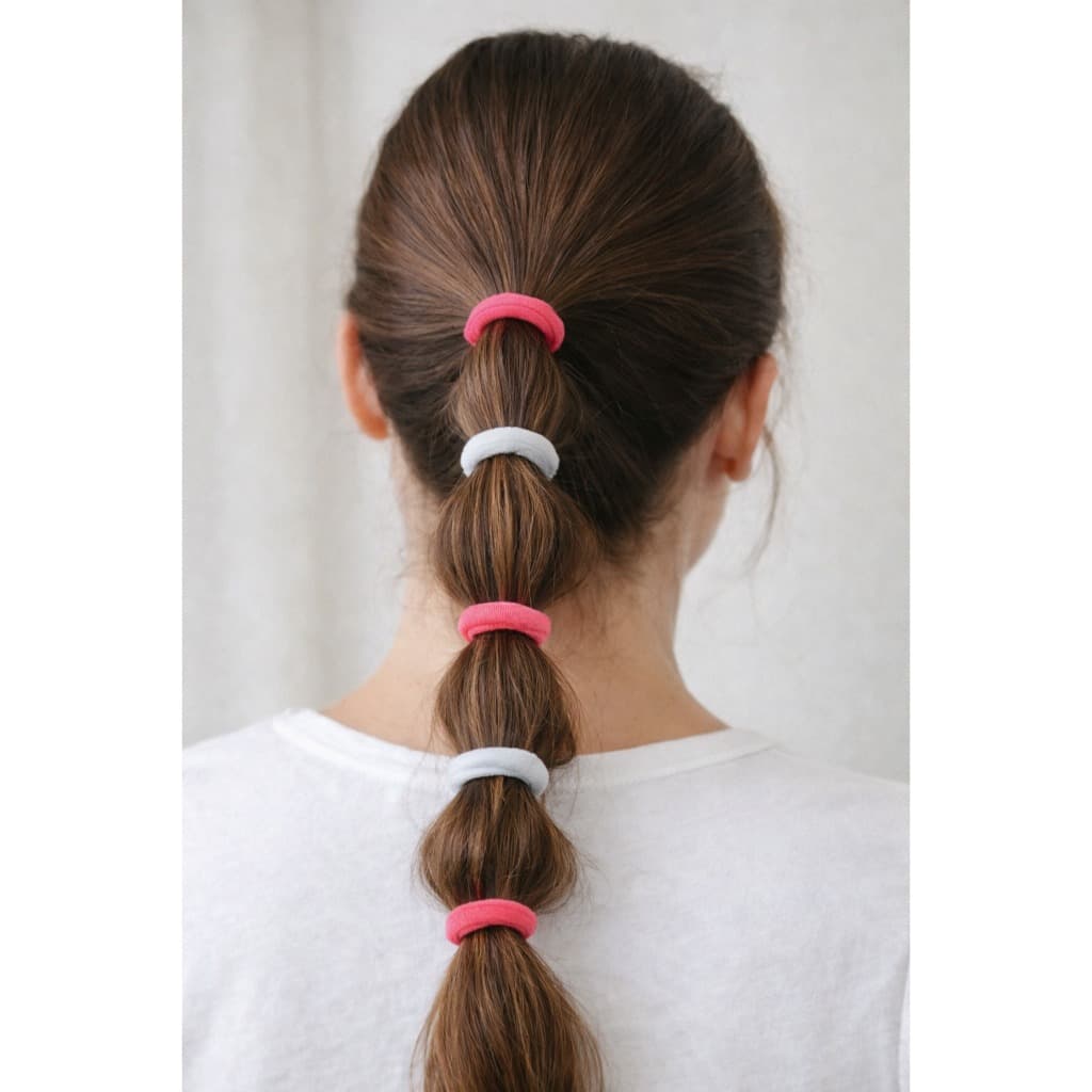 Kit 60 Xuxinhas de Cabelo Elástico Macia Preta Branca Rosa Feminina