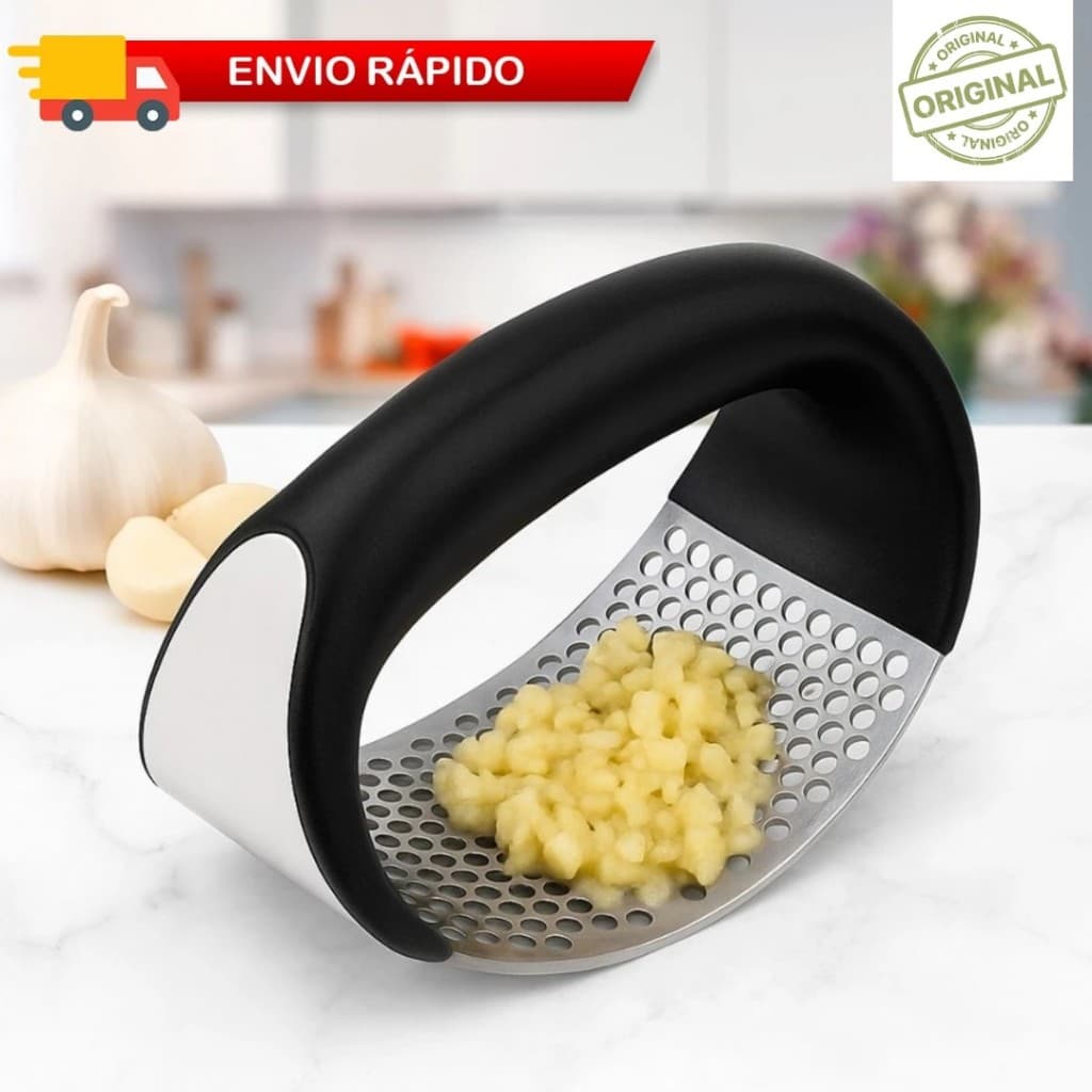 Espremedor de Alho Manual em Aço Inox Amassador Prático para Cozinha