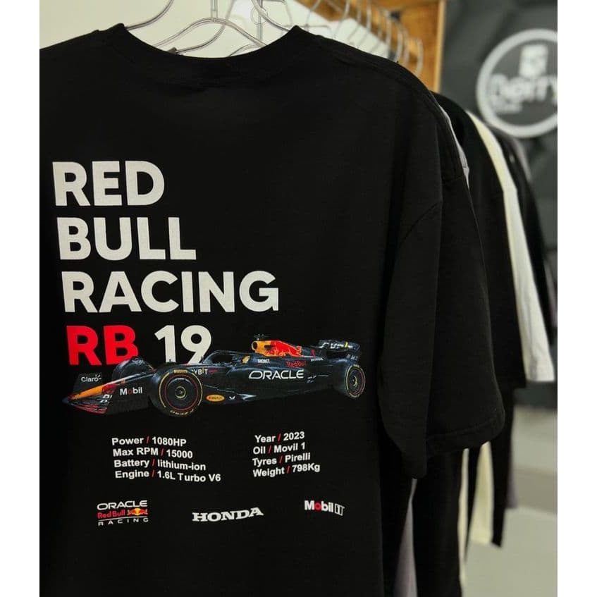 Camiseta Oversized Formula 1 Red Bull Racing F1 Streetwear 100% Algodão