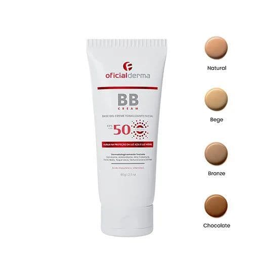 BB CREAM FPS 50 60G Oficialderma (Arago)Antiidade-com-acido-Hialurônico-dermocosmeticos