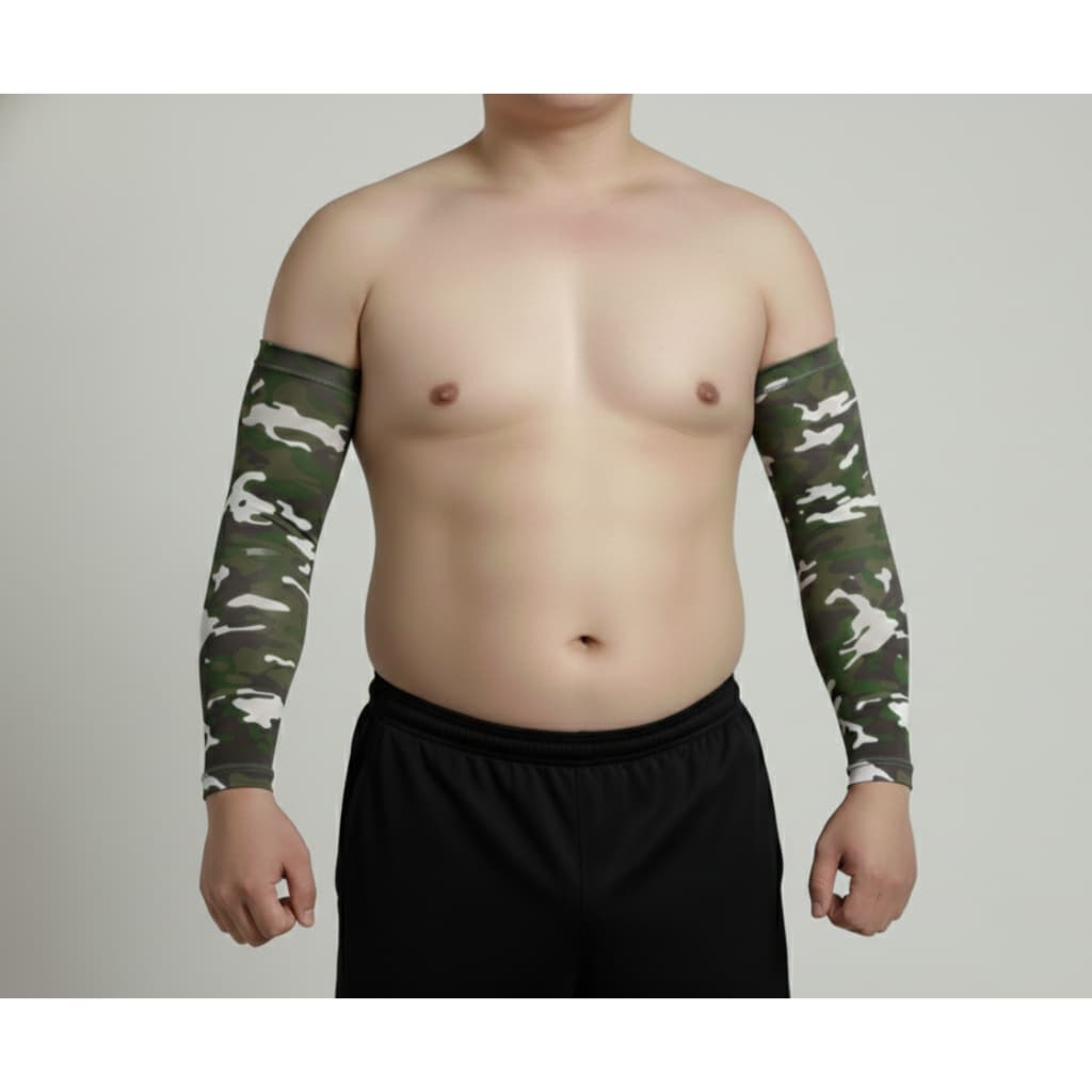 Kit 2 Pares de Manguito Camuflado Plus Size com Proteção Solar UV – Tecido Respirável e Secagem Rápida