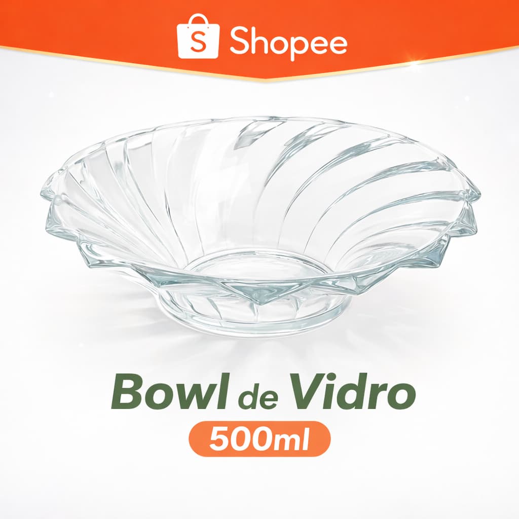 Bowl de Vidro 500ml 19cm Transparente | Resistente, Elegante e Versátil