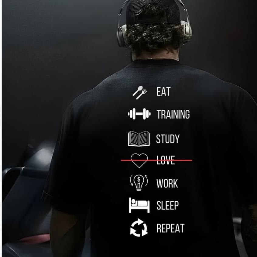 Camiseta Camisa Tshirt 100% Algodão Gym Treino Academia Musculação Fitness Masculina rotina day