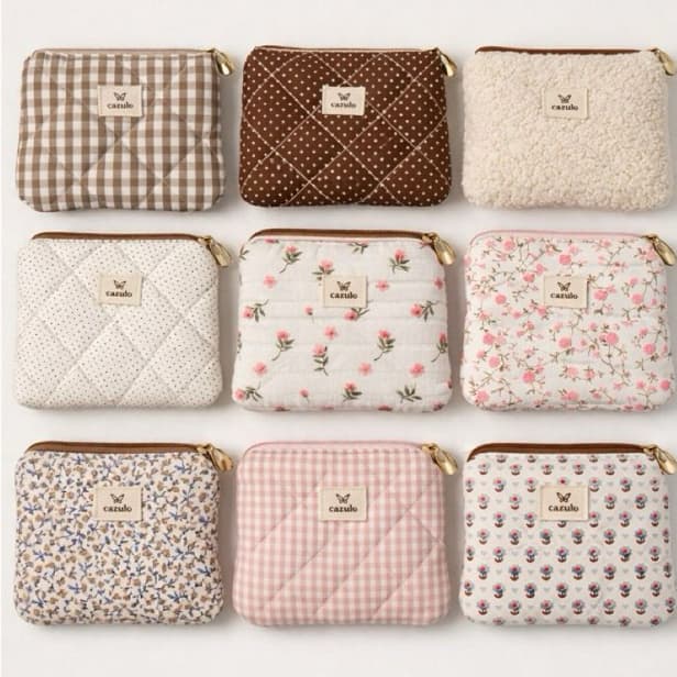 Necessaire Pequena organizadora Estampada 100% Algodão Porta Maquiagem cosméticos Viagem