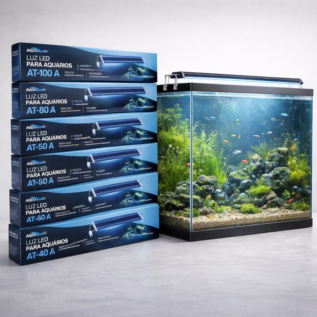 Luminária De Led Aquatank Realça a Cor Do Peixe Ideal P/ Aquários de Água Doce 30cm a 105cm c/NF