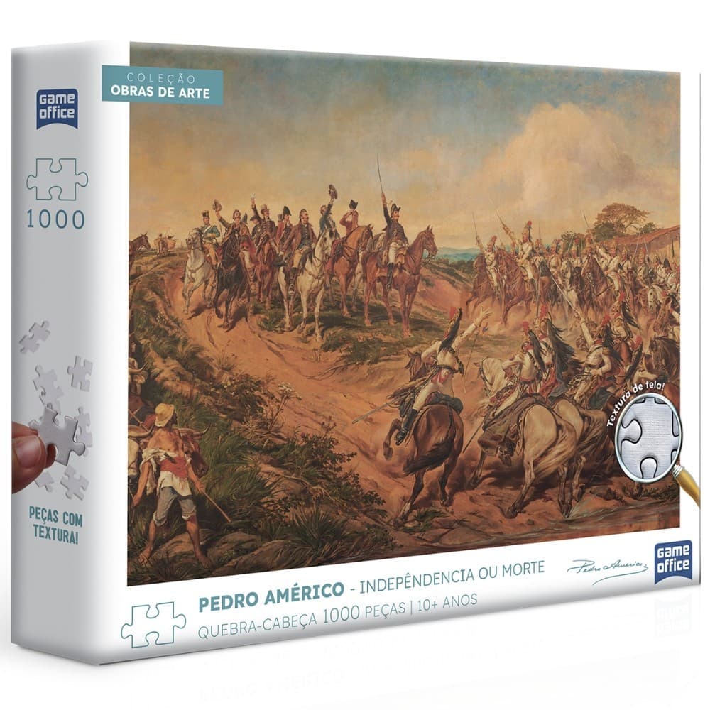 QUEBRA CABEÇA INDEPENDÊNCIA OU MORTE PEDRO AMÉRICO 1000 PEÇAS TOYSTER PUZZLE OBRA ARTE CAVALO BRASIL