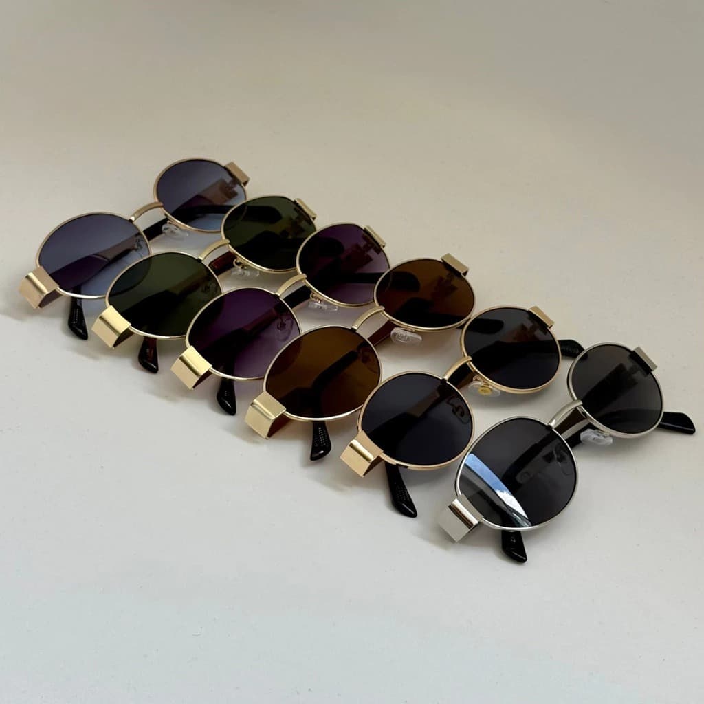 Óculos de Sol Feminino Retrô Redondo Hexagonal UV400 Vintage Elegante Armação Metal Leve