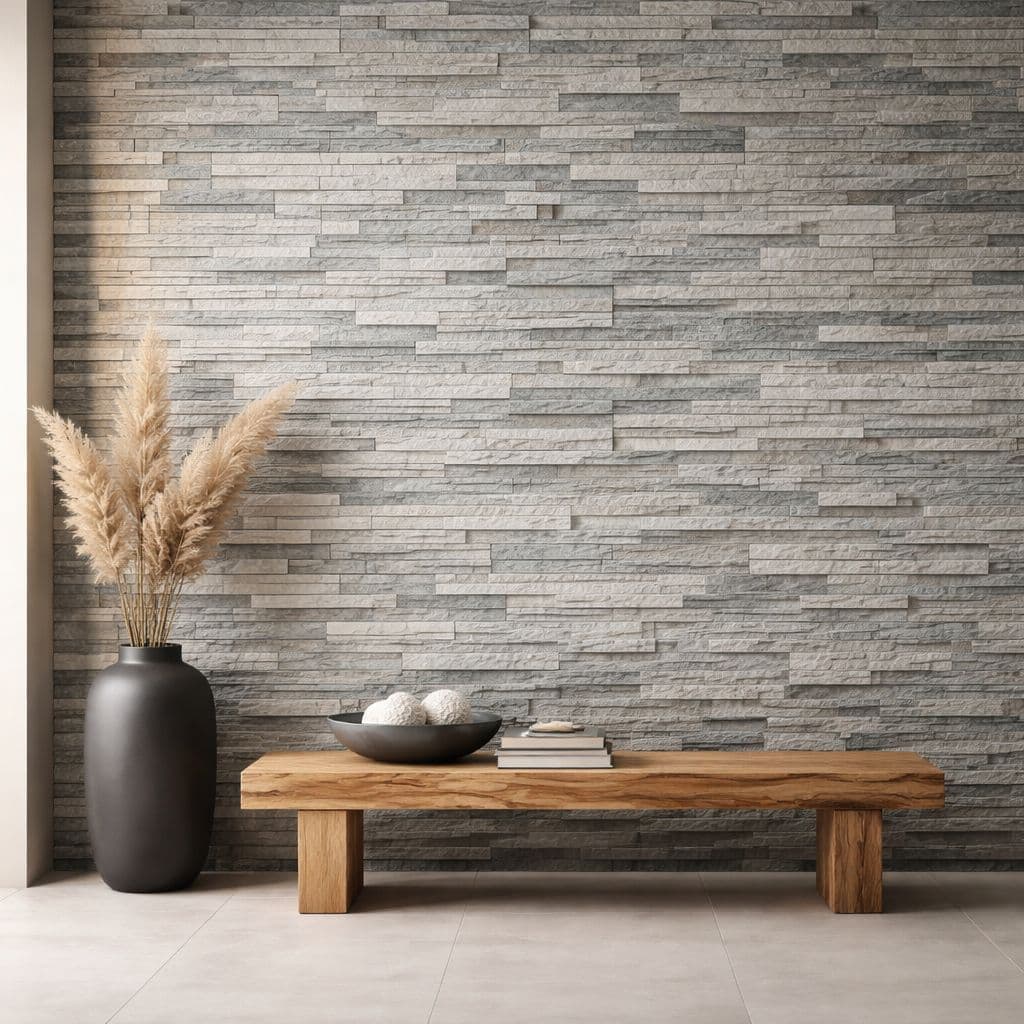 PAPEL DE PAREDE PEDRA CANJIQUINHA 34  AUTOADESIVO VINILICOLAVAVEL P/SALA/AREA GORMET 50CM DE LARG.