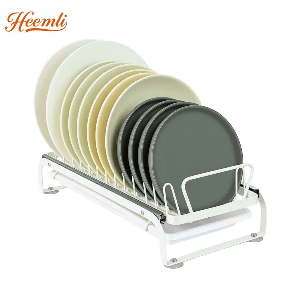 Heemli Organizador de Pratos Deslizante com Trilho Silencioso Branco para Cozinha