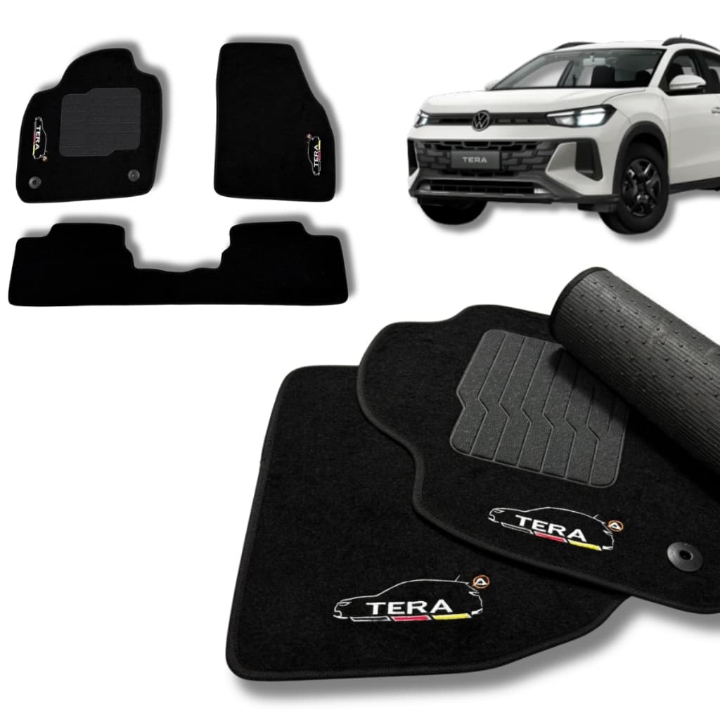 Jogo Tapete Premium Carpete Volkswagen Tera Personalizado Preto