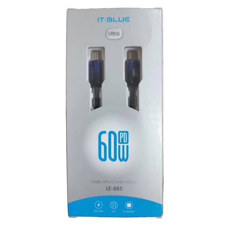 Cabo Carregador Tipo C Para Tipo C Le-883 60w It-blue Ultra 1 Metro