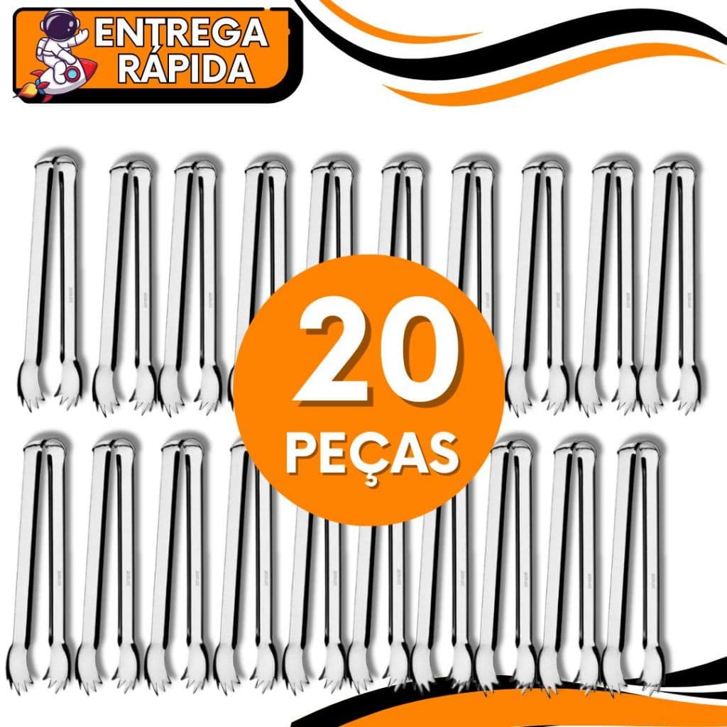 KIT 12/20 Pegador de Carne 12cm Gelo Fruta Frios Inox Resistente Utensilio Multiuso para Cozinha Churrasco Restaurante
