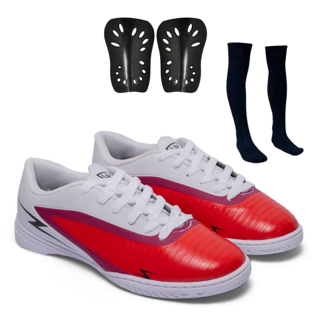 Chuteira Futsal Striker Adulto Salão Original Uzze Sport Meião Caneleira