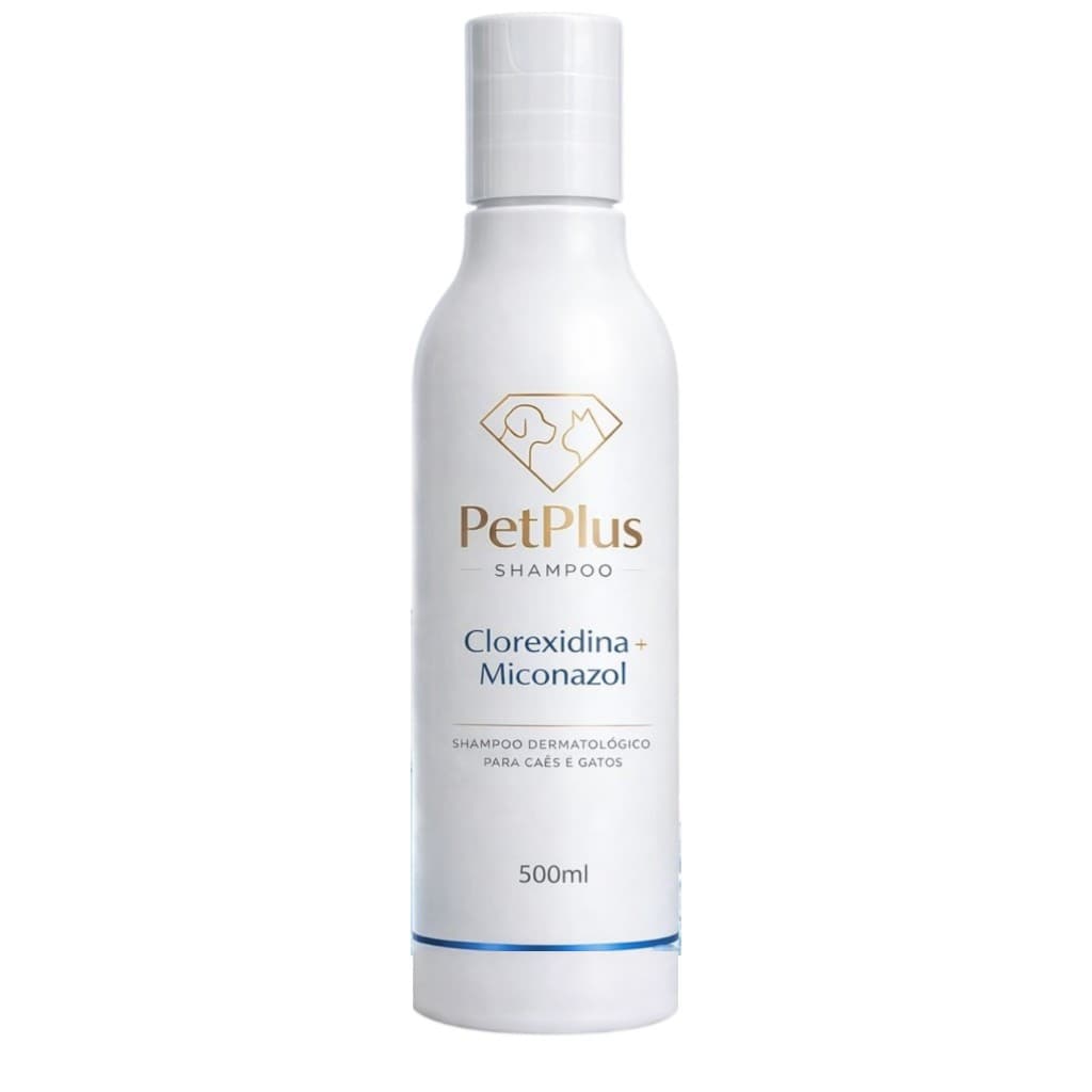 Shampoo Clorexidina Miconazol Antifungo P/ Cães Gatos 500ml