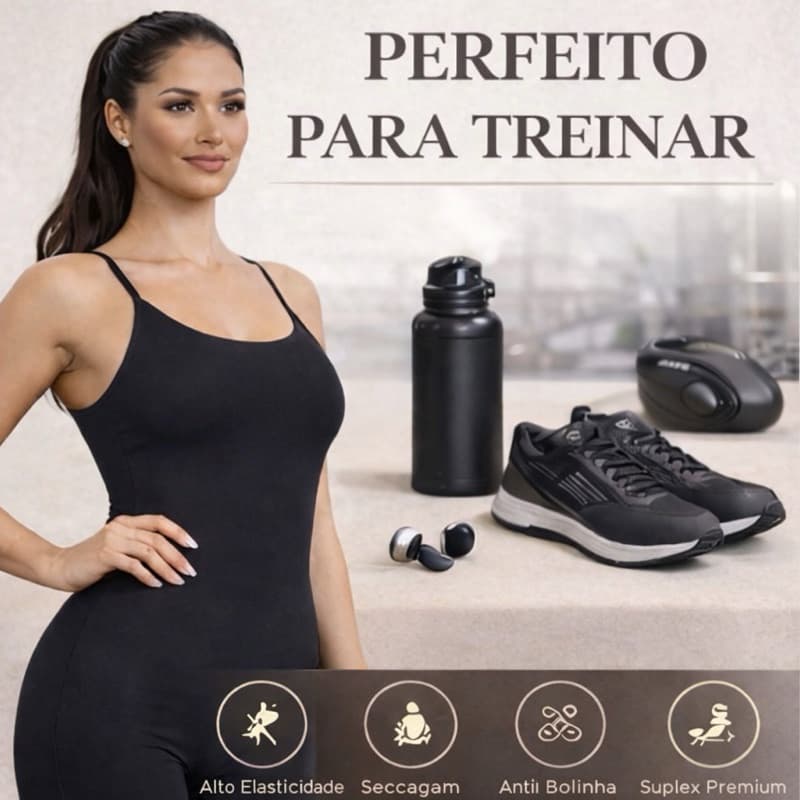 Macacão Feminino Fitness com Tecido  poliamida Premium para Academia