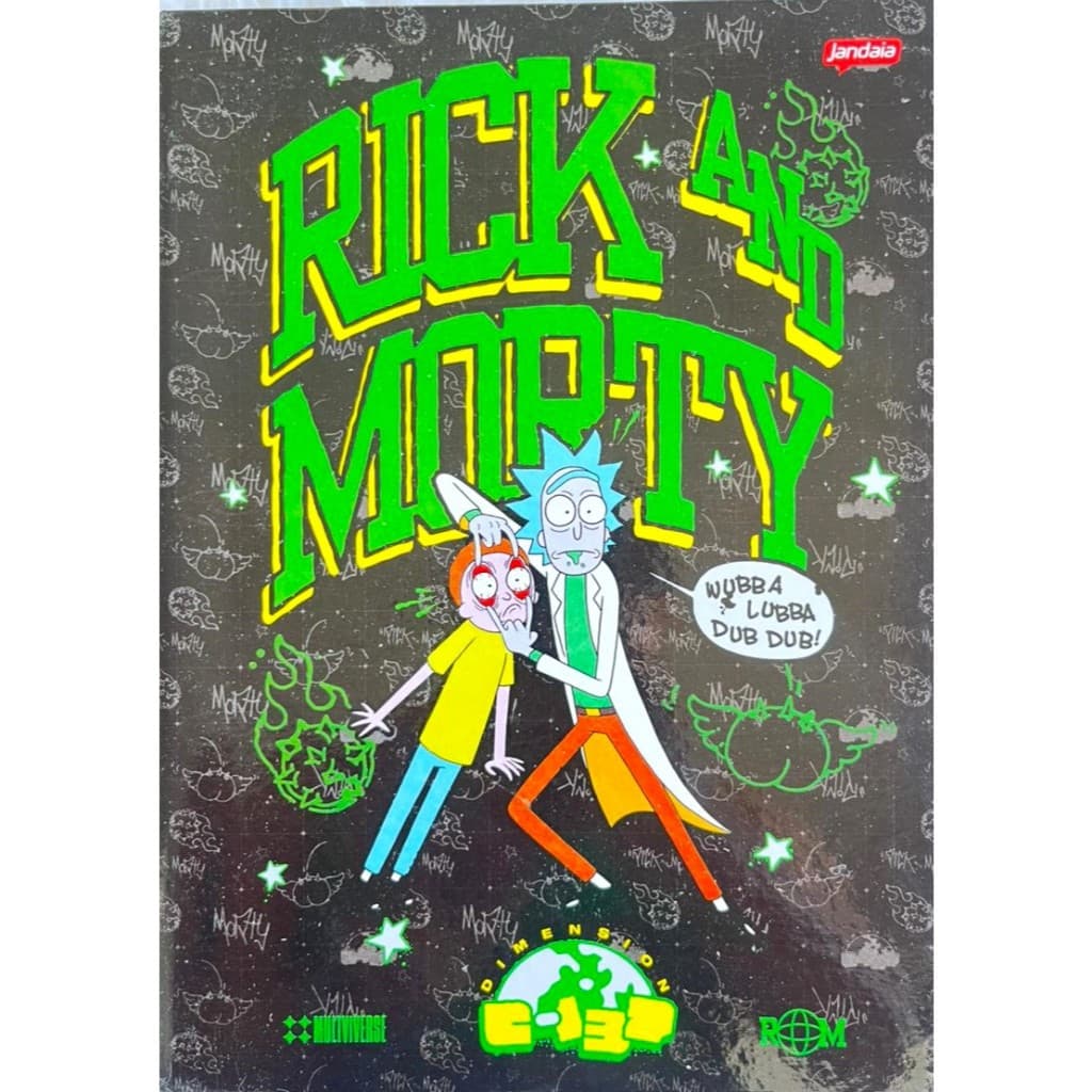 Caderno especial Rick and Morty brochura grande 80 folhas capa dura