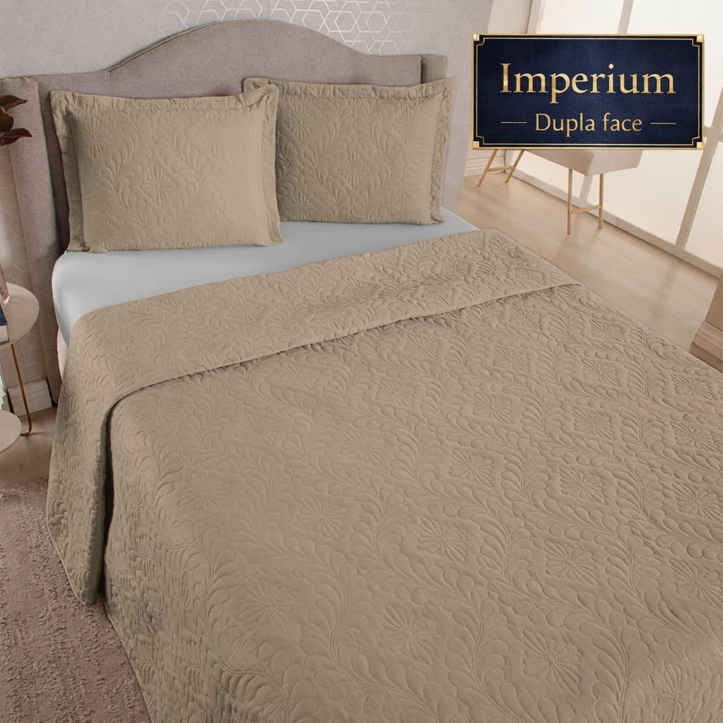 Colcha Cobre Leito Imperium Casal Padrão Matelado + 02 Fronhas de  Travesseiro