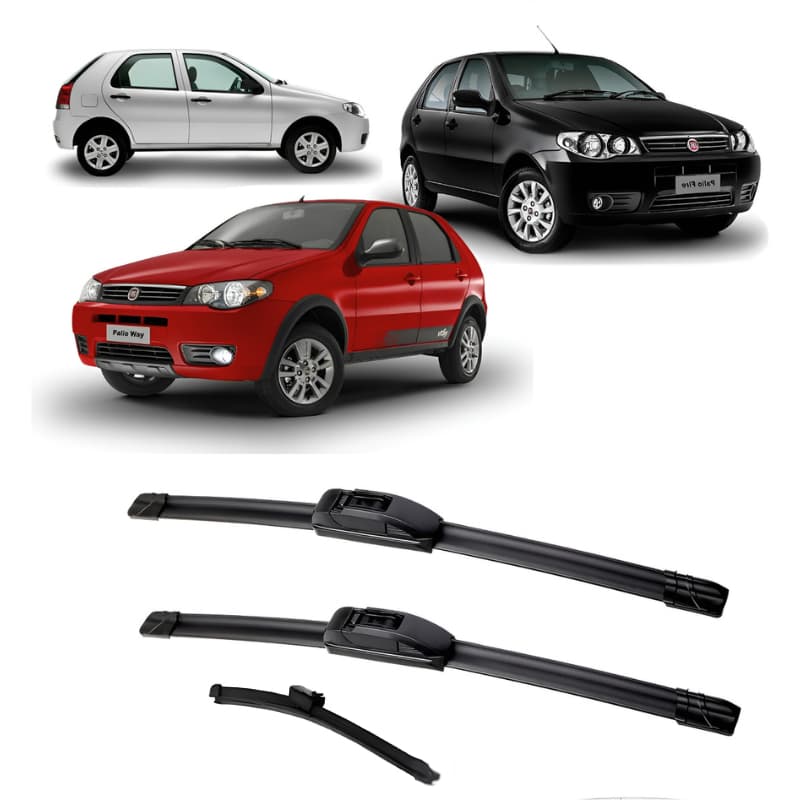Kit Limpador De Parabrisa Silicone Chuva Palio 2004 A 2016