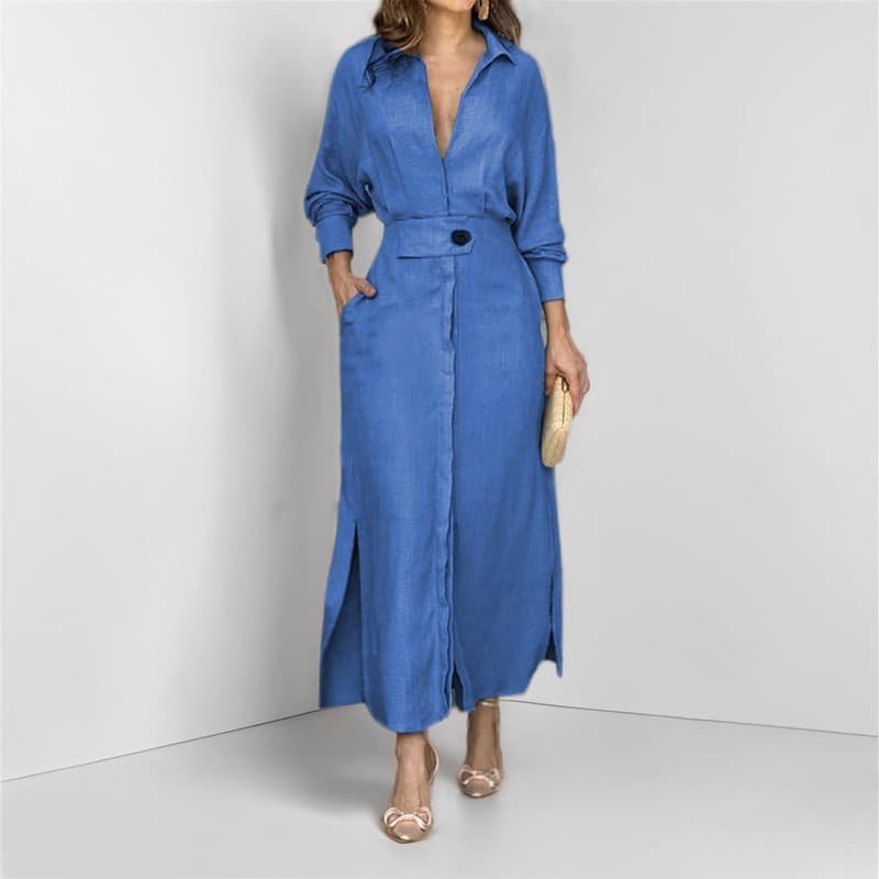 Vestido longo elegante para senhora, para lazer e férias