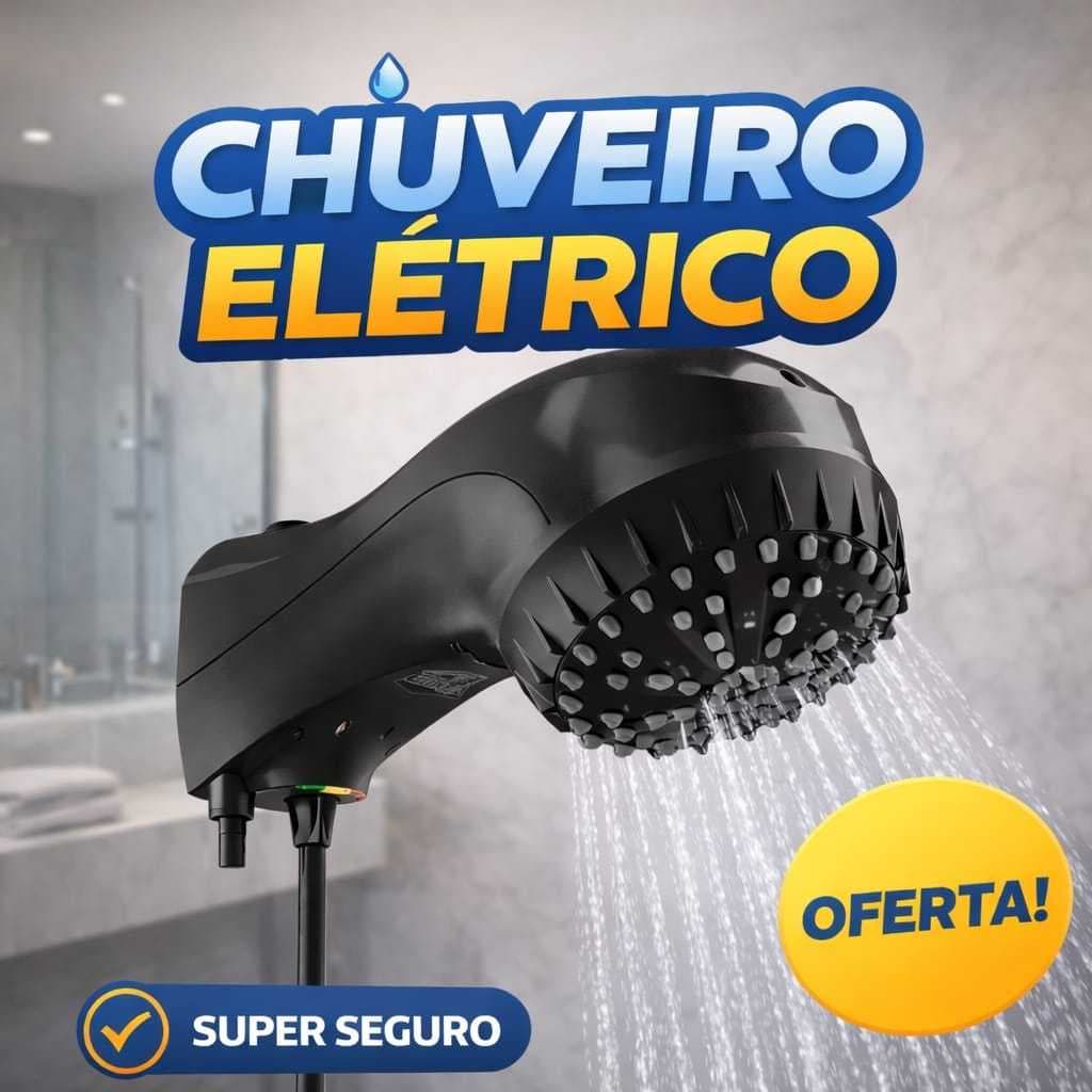 Chuveiro Elétrico Preto Black Piano Top Banho Sintex 220V 5500W Sofisticado E Eficiente