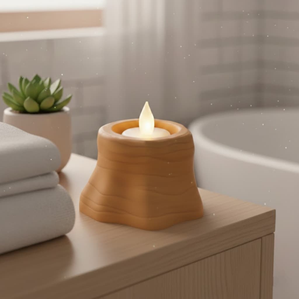 Suporte Castiçal para Velas de LED - Porta Velas Rústico Decorativo