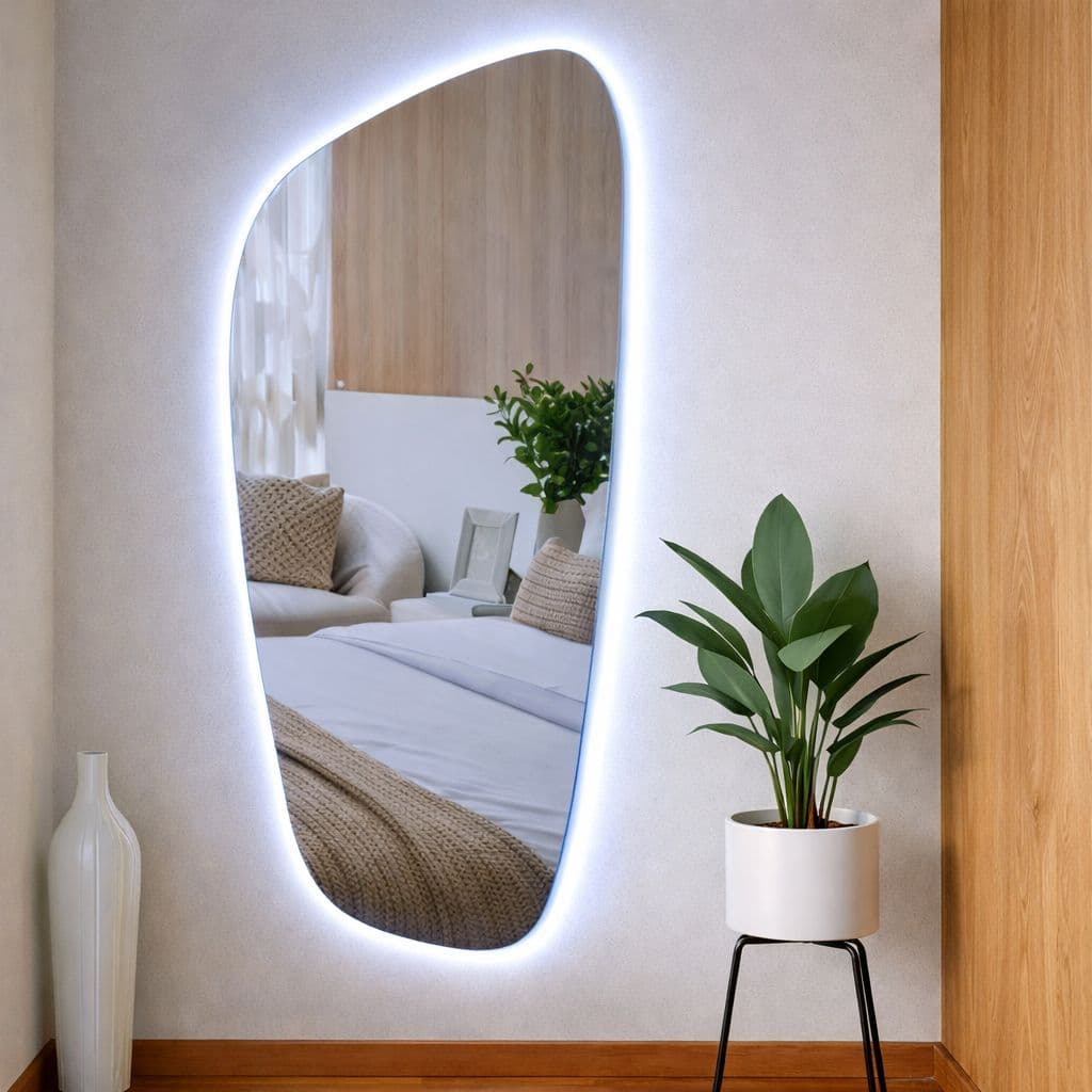 Espelho Organico Com Led Espelho Para Sala Quarto Espelho Decorativo Espelho Comprido Espelho Blogueira