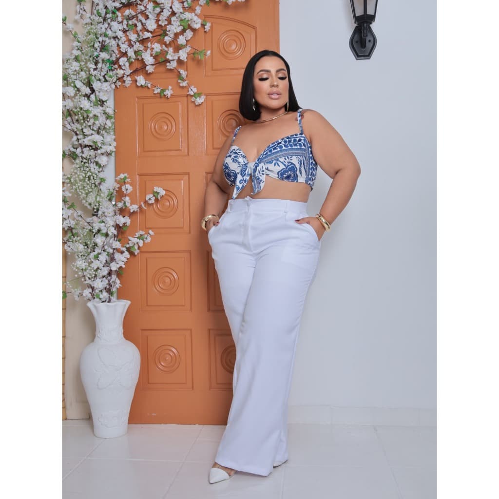Calça Plus Size Paloma Feminina de Alfaiataria Forrada Tamanho 52 | Envio Imediato