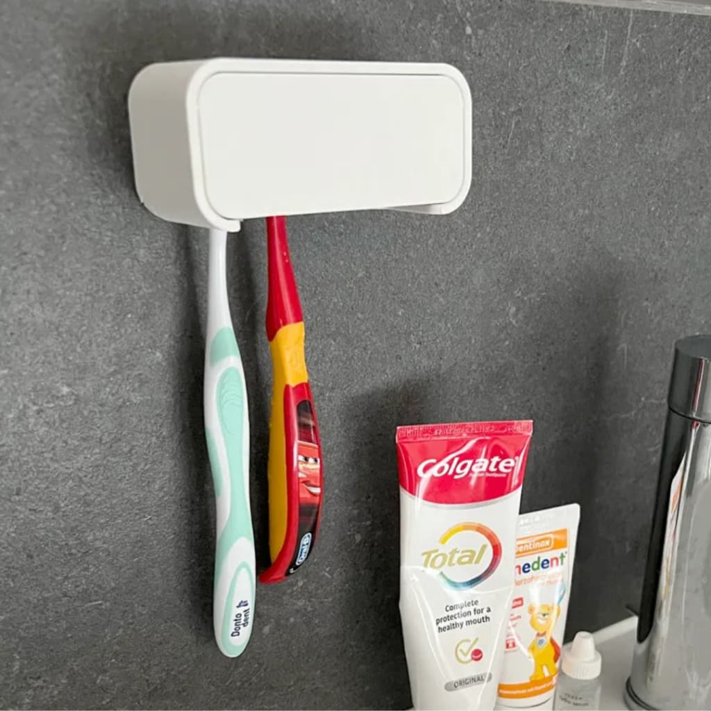 Suporte Porta Escova de Dente de Parede Autoadesivo | Organizador Banheiro Sem Furo | Porta Escovas