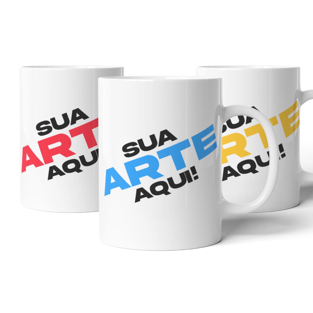 Caneca Xícara Branca Personalizada Personalizada Com A Sua Logo Foto Ou Ideia - OFERTA RELÂMPAGO!